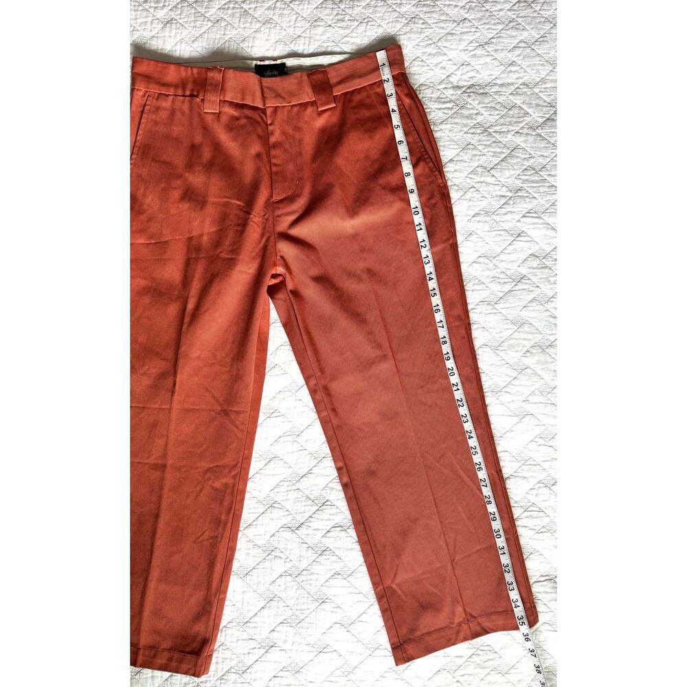 Stussy Vintage MENS cropped straight leg modern pants NWT size 32 burnt orange - Picture 5 of 11